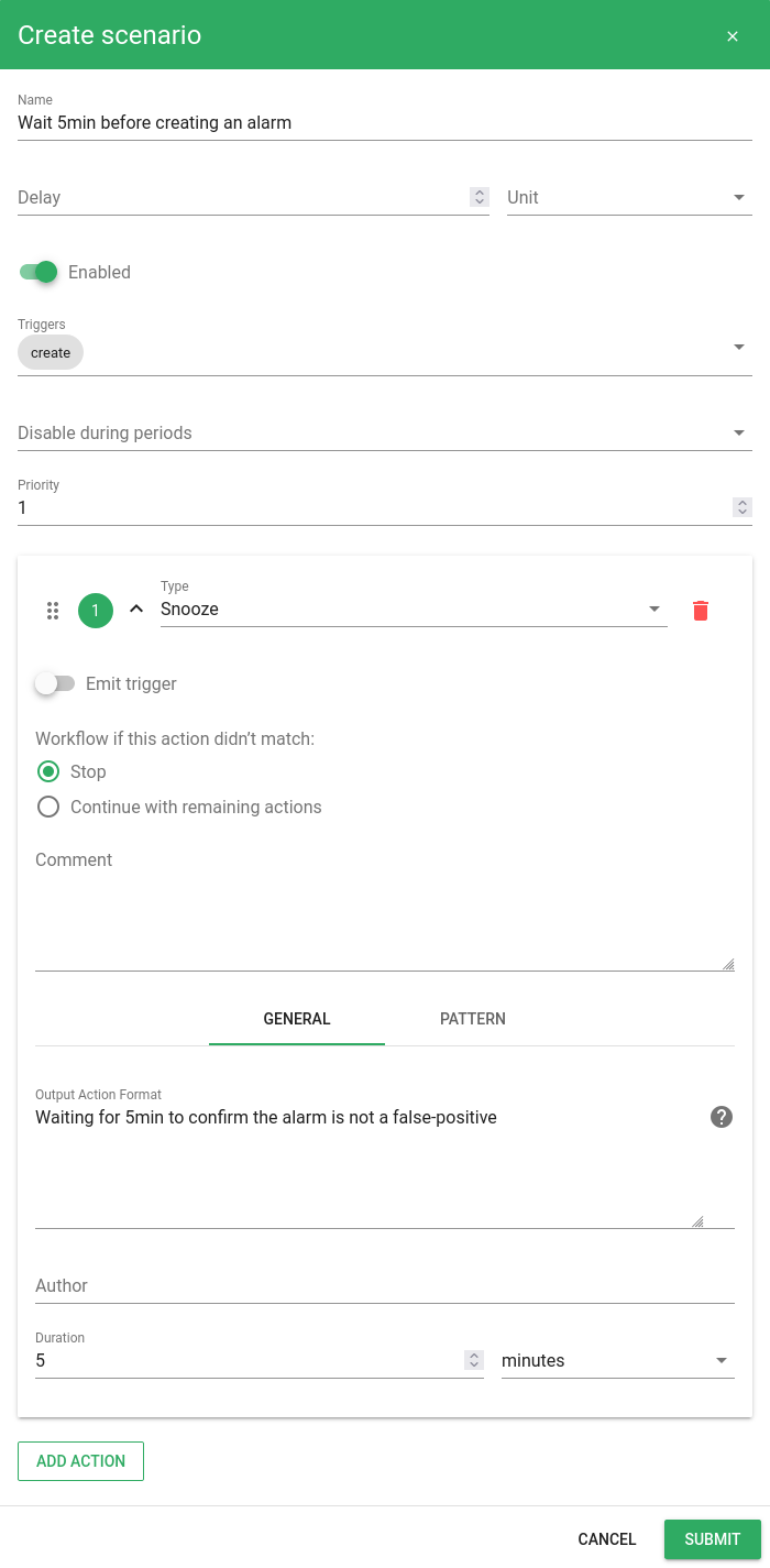 Configuration scenario