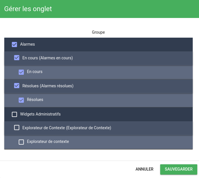 Gestionnaire d'onglets Gestionnaire d'onglets