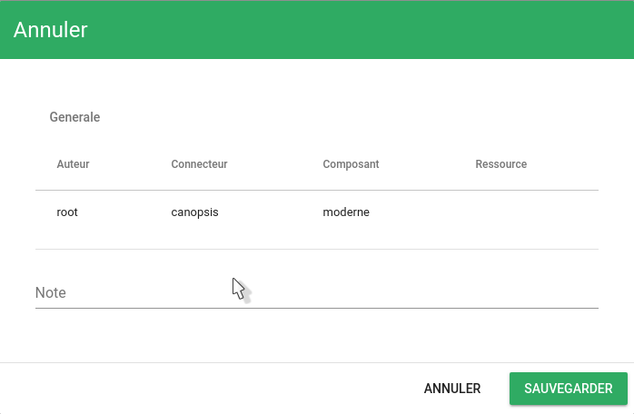 Modale action Annuler alarme Modale action Annuler alarme