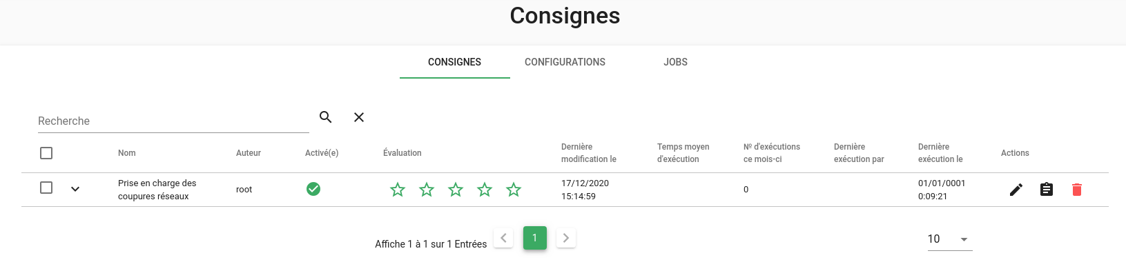 Liste consignes