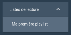 Menu latéral listes de lecture