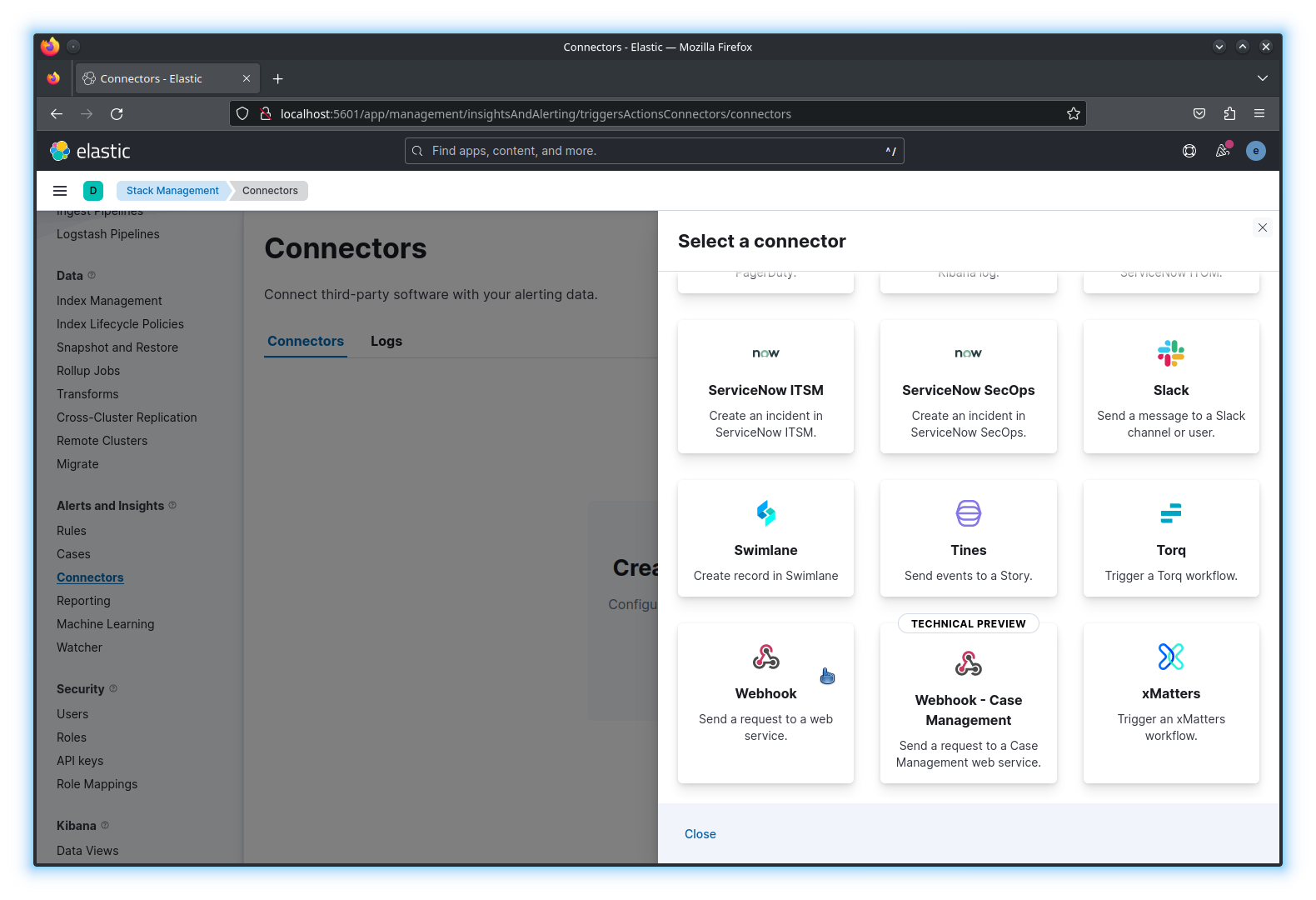 kibana-alerting-webhook-connector