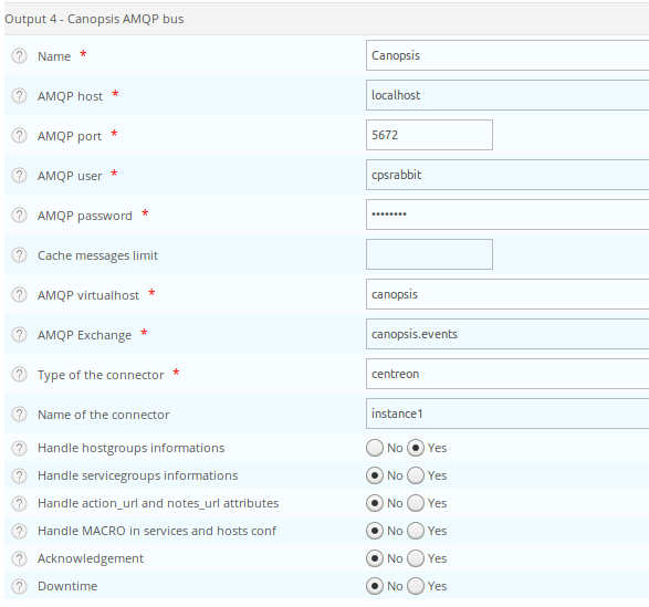 Configuration du module AMQP Canopsis : étape 3