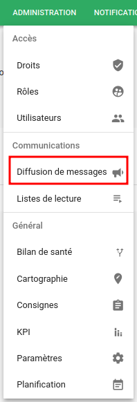 Accès CRUD diffuser des messages