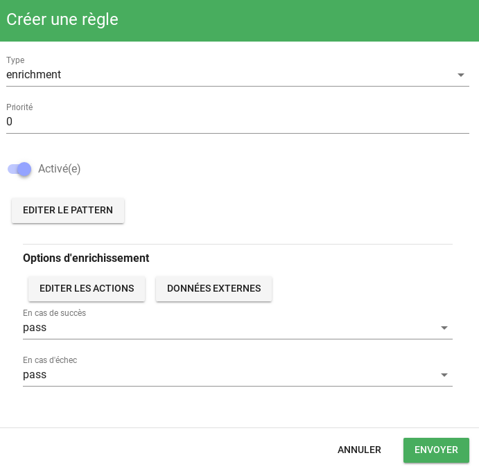 Ajout d'une règle Ajout d'une règle