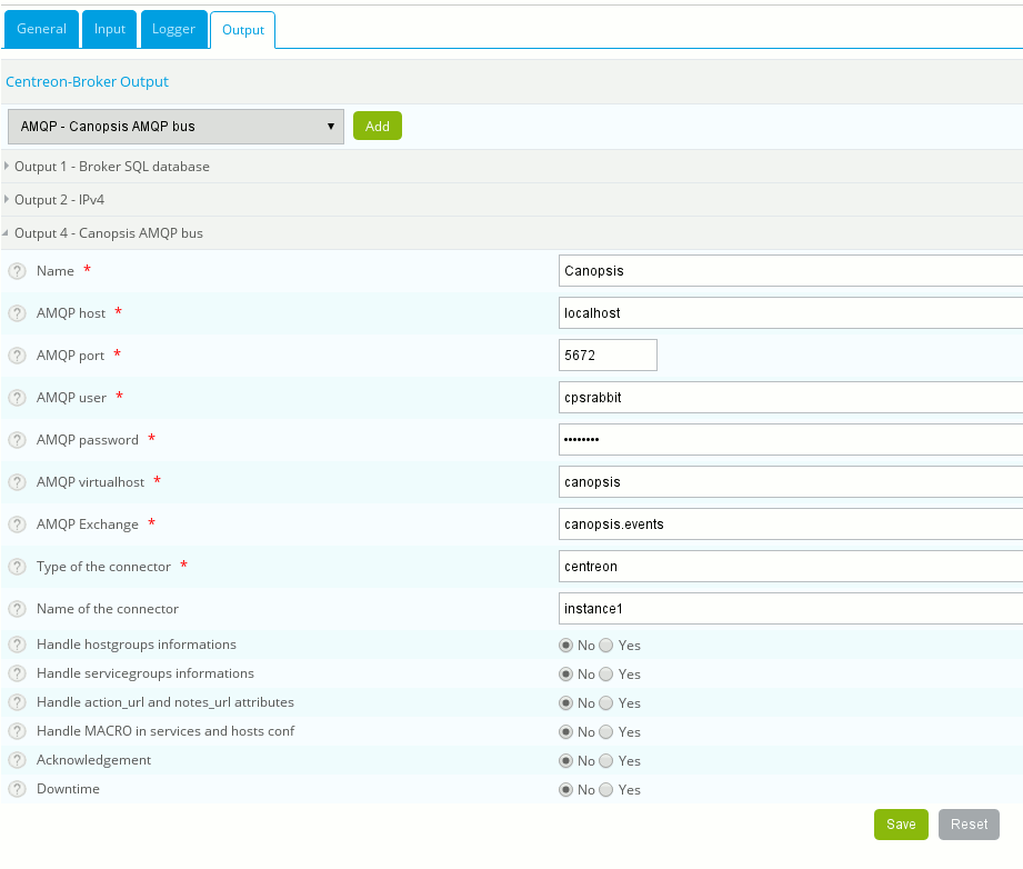 Configuration du module AMQP Canopsis : étape 3