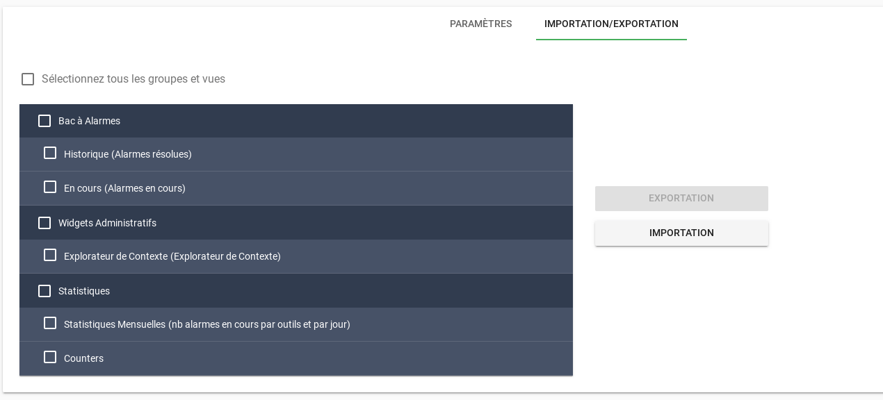 Importation et exportation de vues